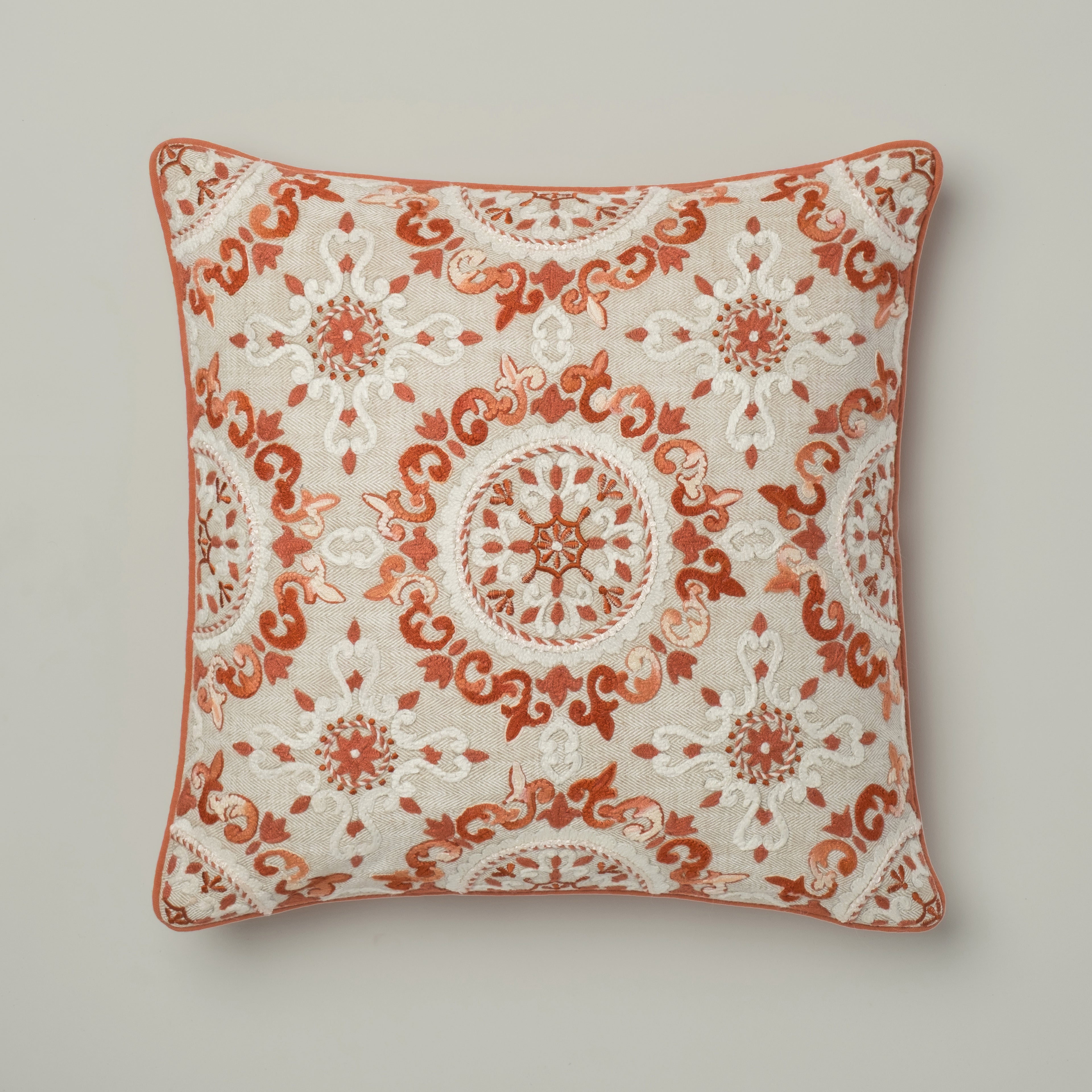 Terracotta Medallion Suzani Cushion