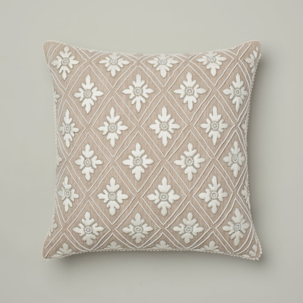 Sandstone Beaded Diamond Cushion