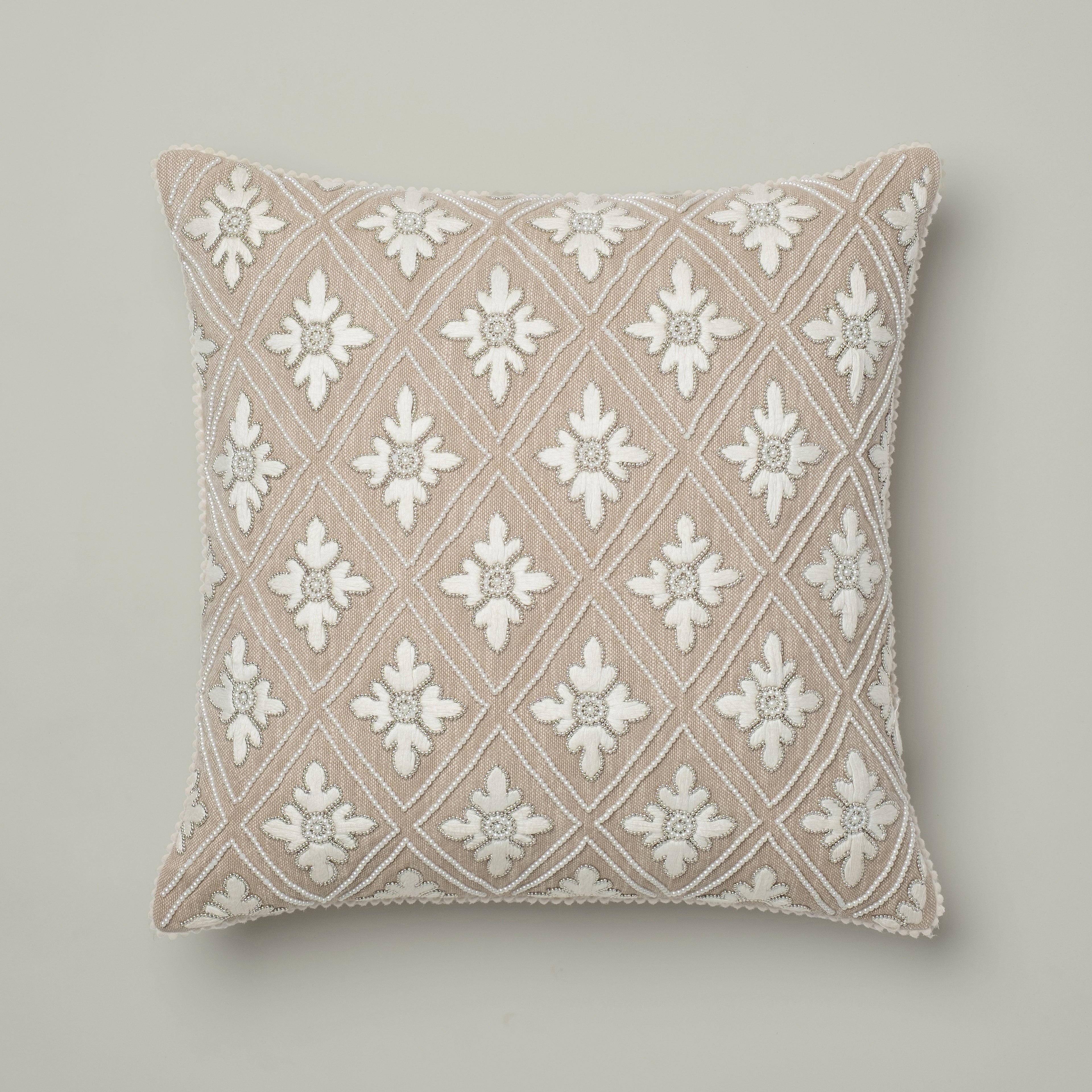 Sandstone Beaded Diamond Cushion