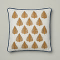 Ivory Fern Embroidered Cushion