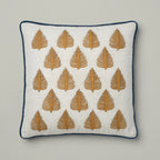 Ivory Fern Embroidered Cushion