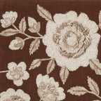 Mocha Floral Embroidered Lumbar Cushion
