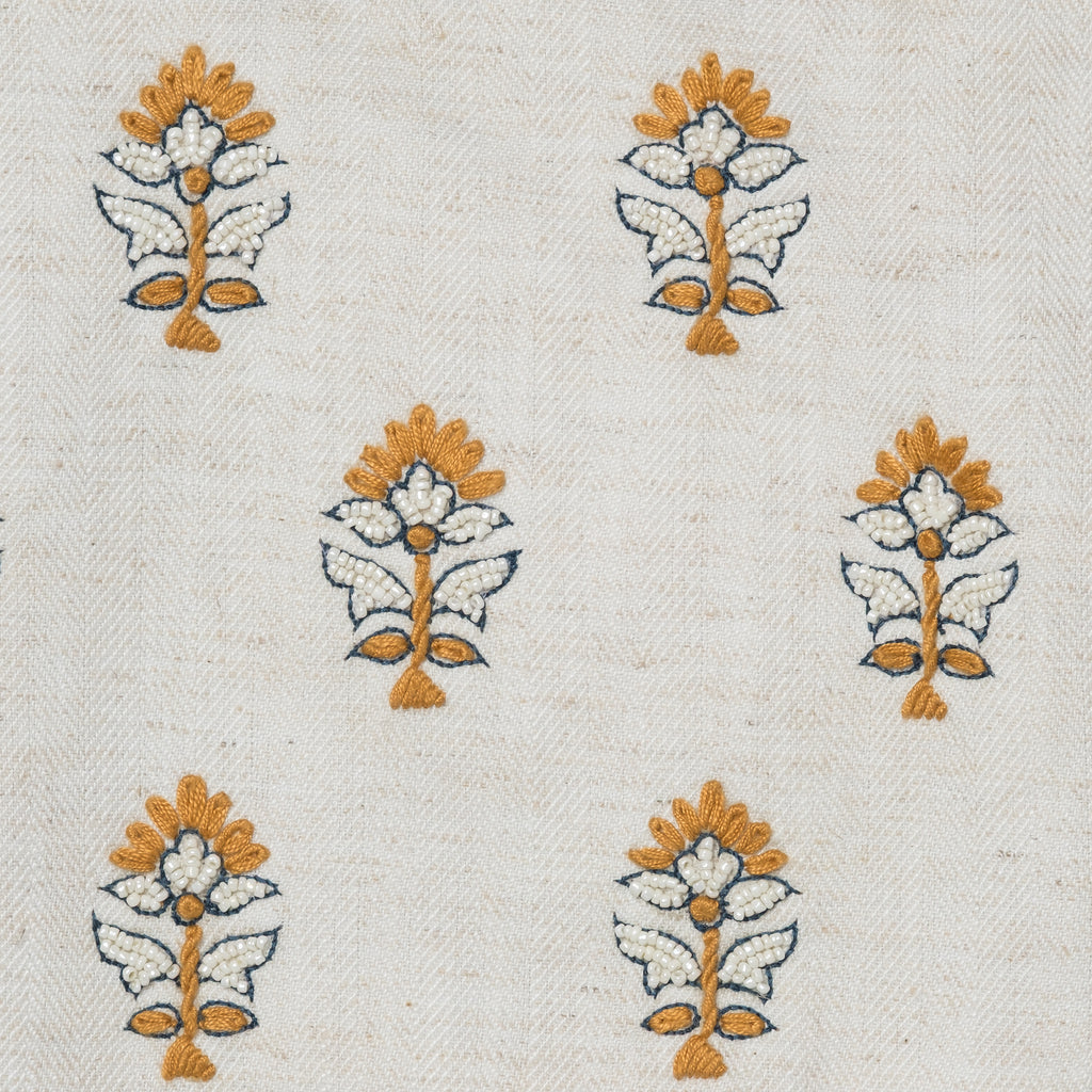 Ivory Blossom Embroidered Cushion
