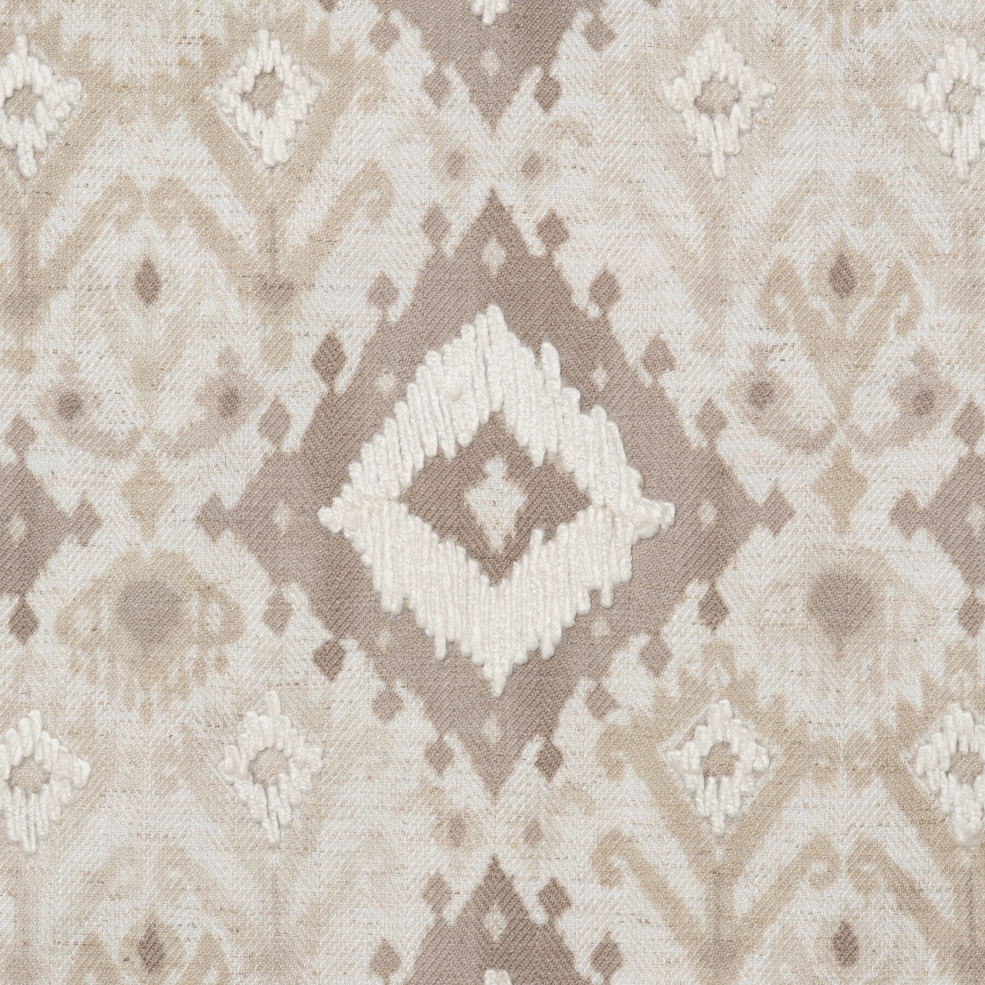 Taupe Ikat Medallion Cushion