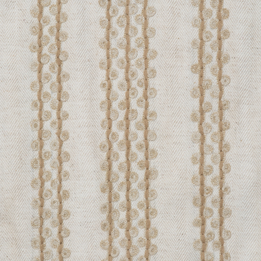 Natural Embroidered Stripe Cushion