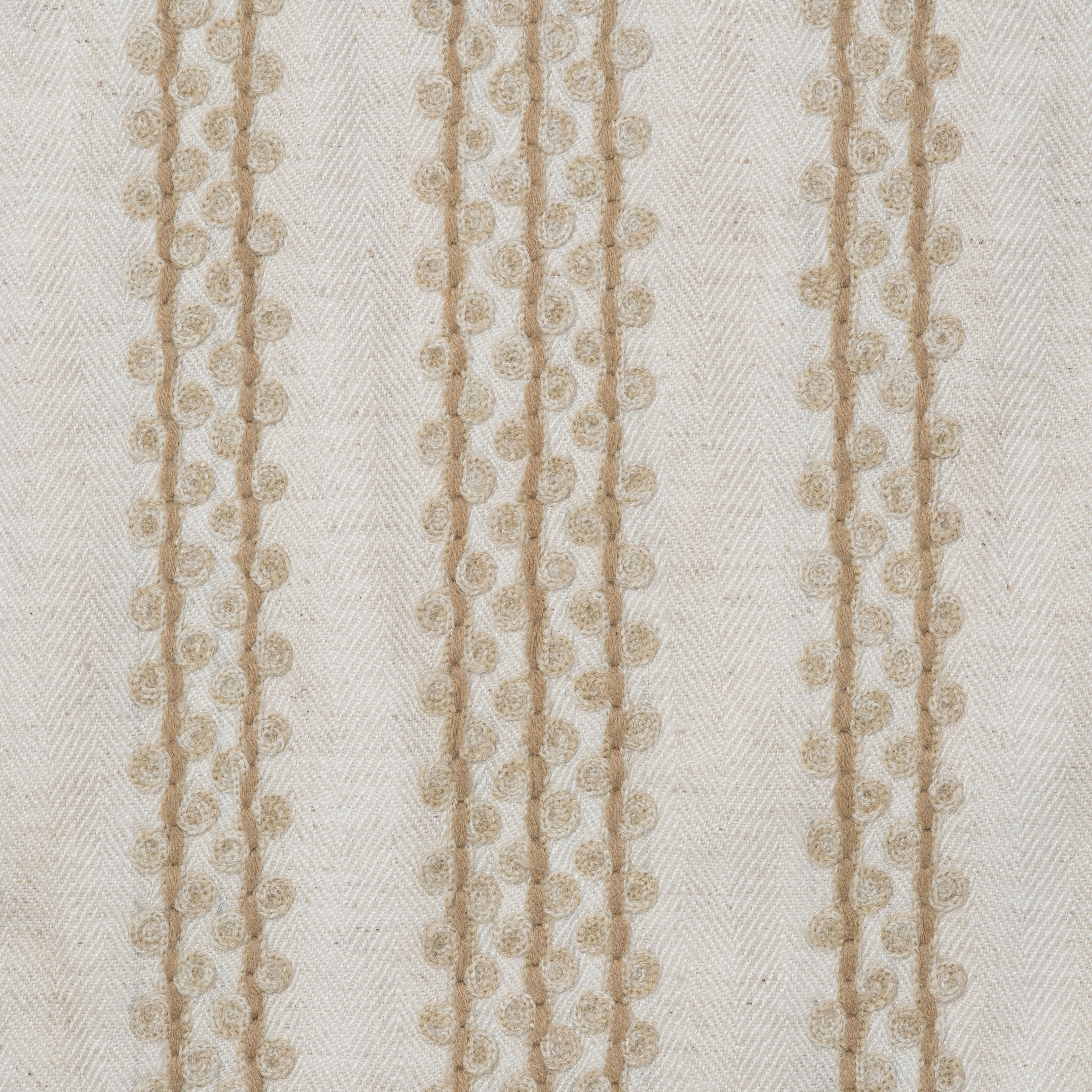 Natural Embroidered Stripe Cushion