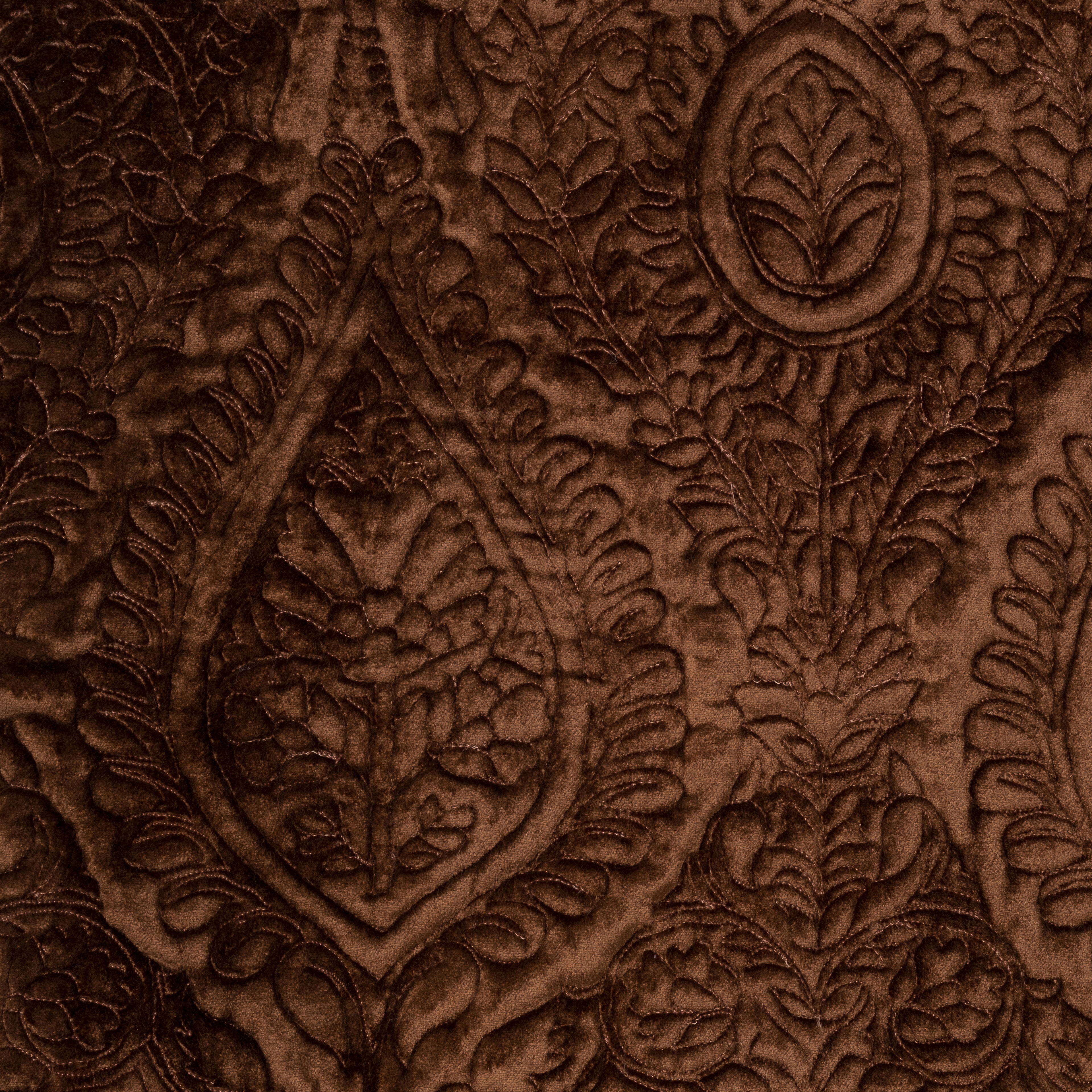 Espresso Velvet Embossed Cushion