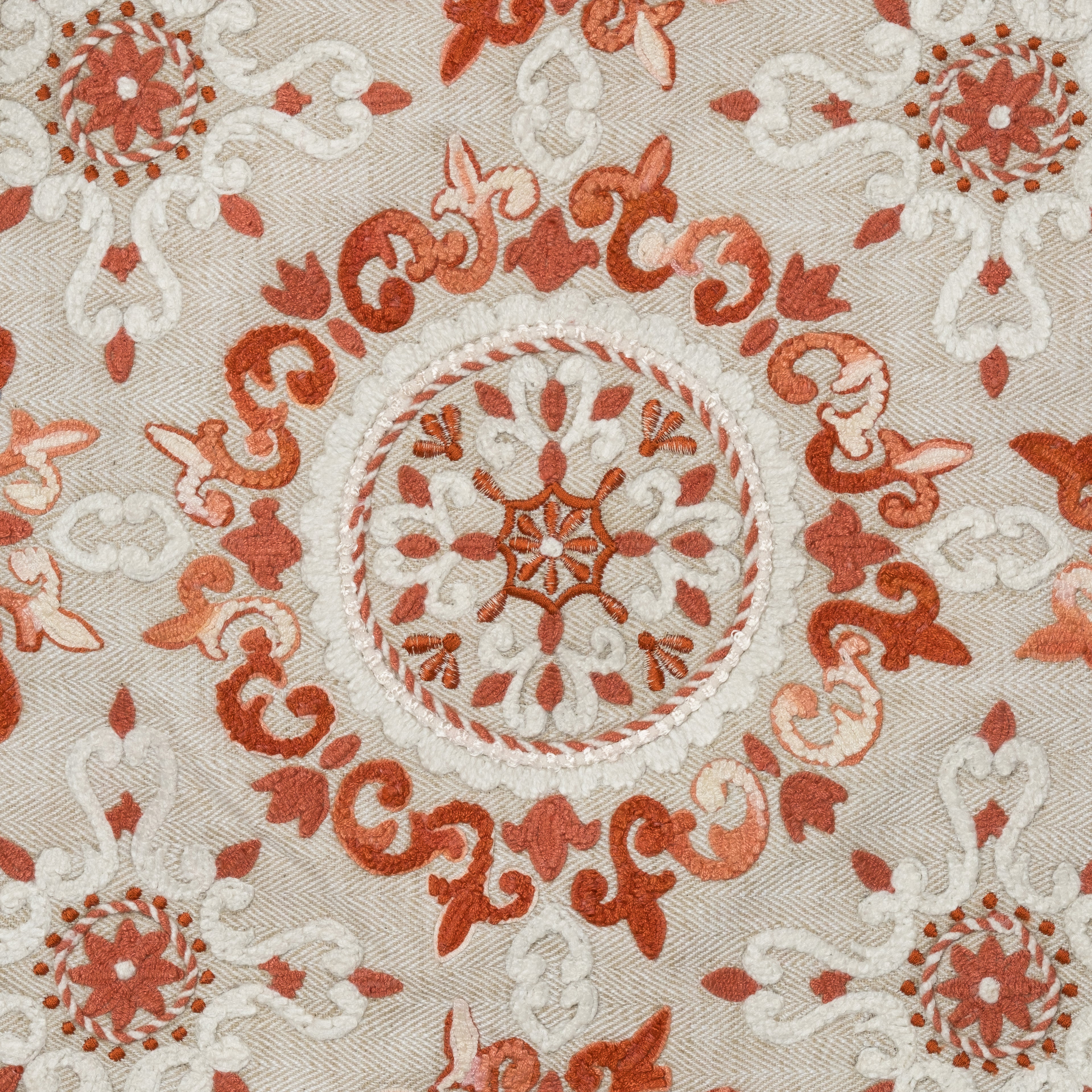 Terracotta Medallion Suzani Cushion