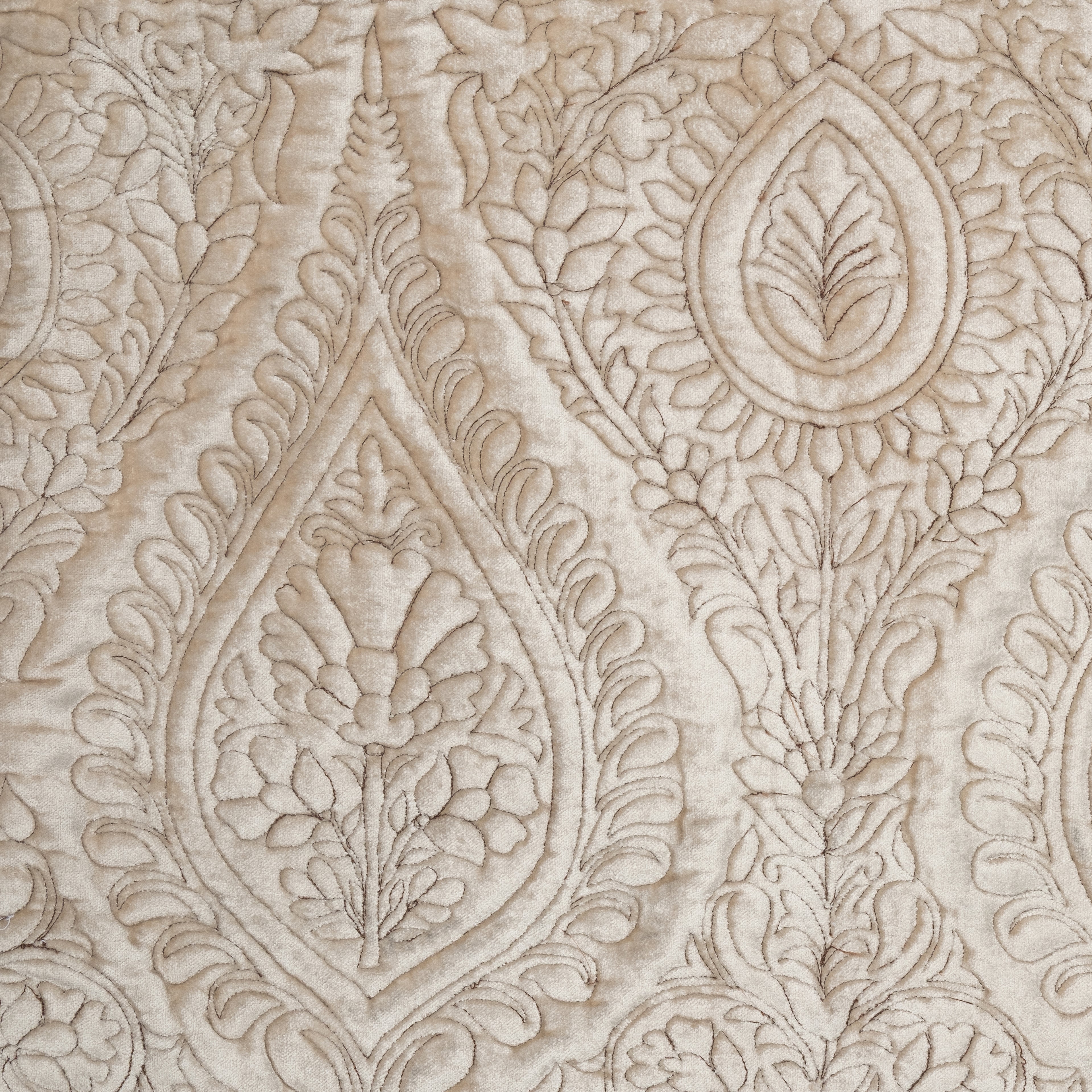Champagne Velvet Embossed Cushion