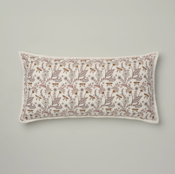 Mauve Botanical Lumbar Cushion