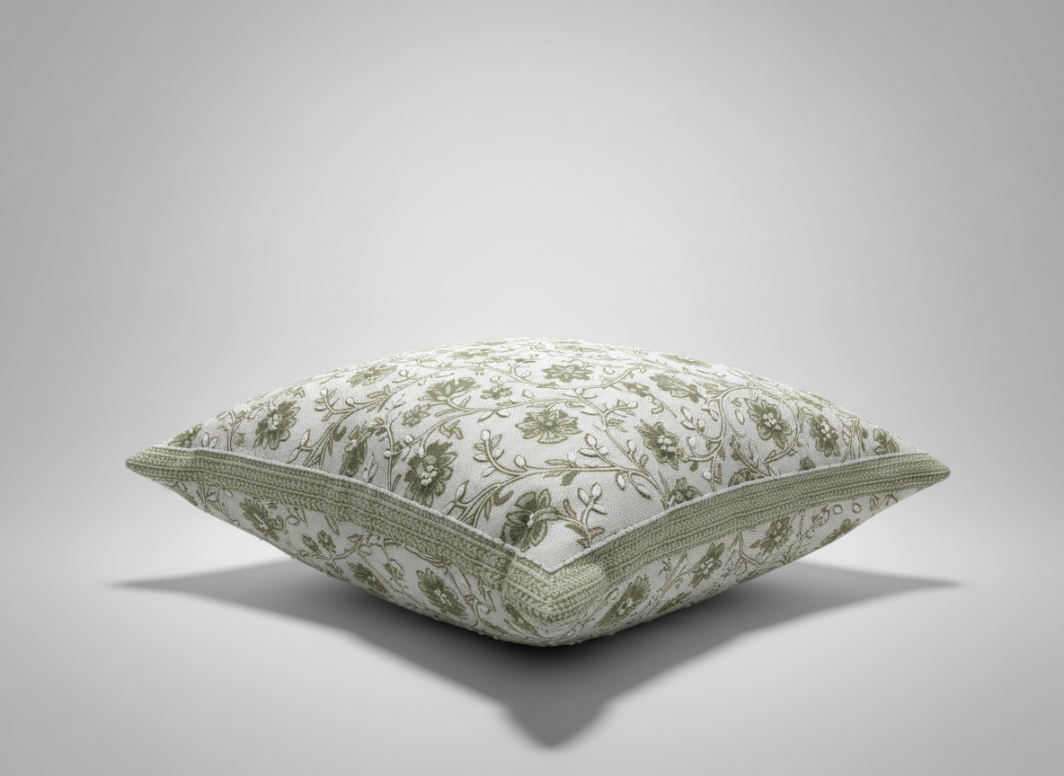 Floral Vine Ivory Cushion