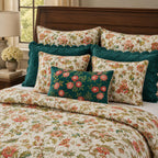 Ivory Garden Floral Quilted Bedding