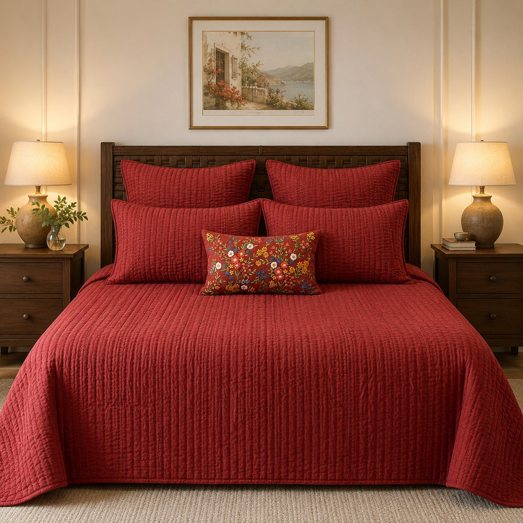 Ruby Heritage Quilted Bedspread
