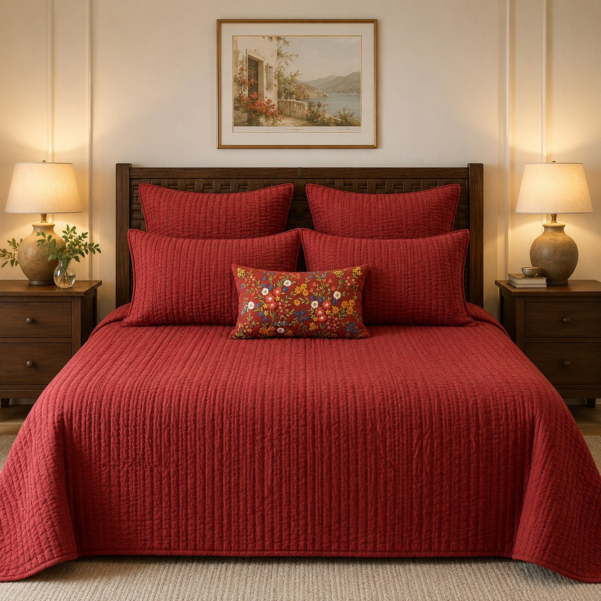 Ruby Heritage Quilted Bedspread