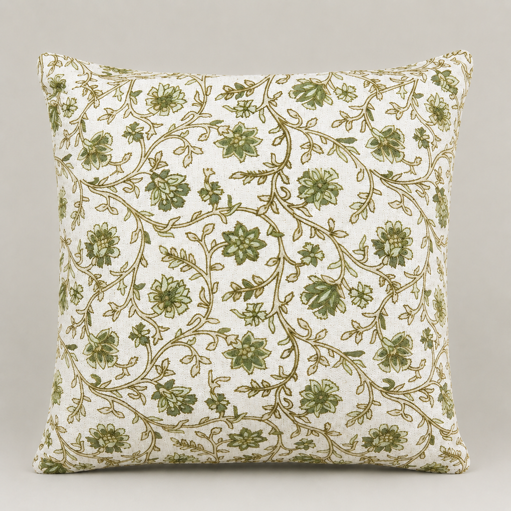 Floral Vine Ivory Cushion