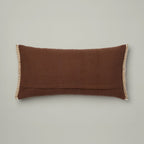 Mocha Floral Embroidered Lumbar Cushion